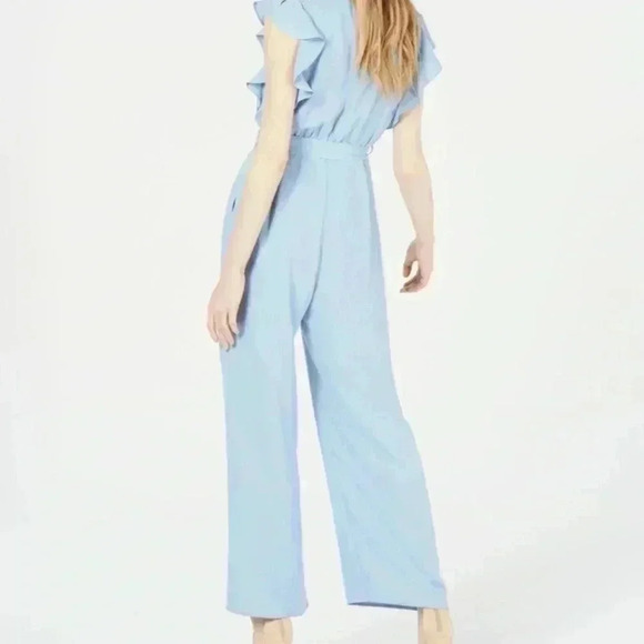 19 COOPER LIGHT BABY BLUE RUFFLE SLEEVE JUMPSUIT - Picture 2 of 10